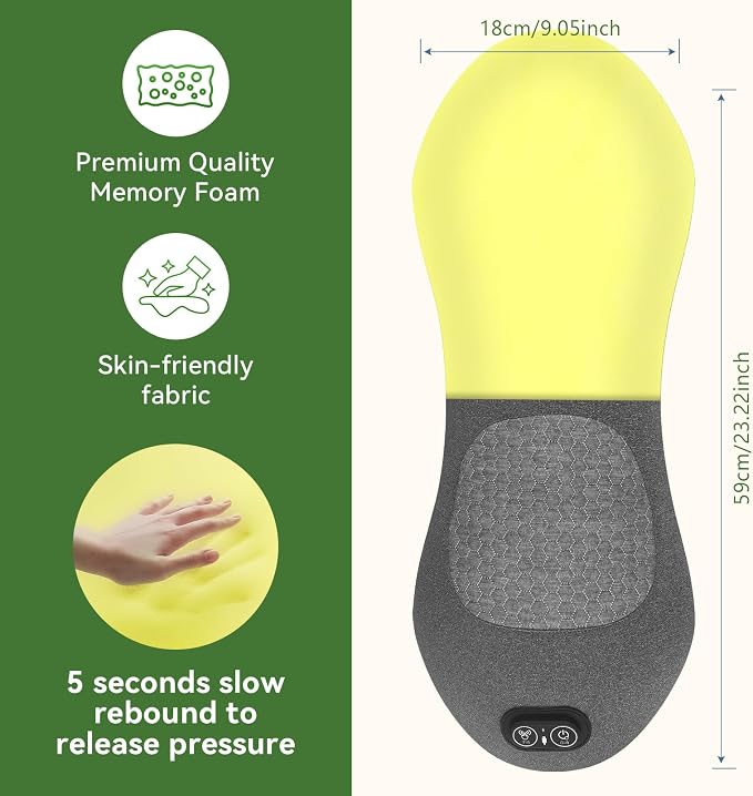 3 in 1 Electric Lumbar Massager Support Pillow - Lower Back Massager with Heat,Vibration & Airbag Traction,Smooth Triple Fusion Lumbar Support Massager for Lower Back Pain Relief FSA Eligible HSA