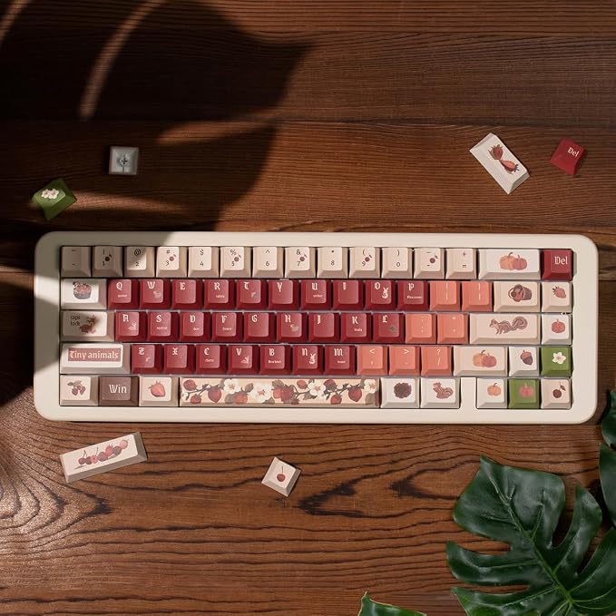 Sumgsn 152 Keys Red Keycaps PBT Dye Sub Cherry Profile Keycaps Set with Storage Box Compatible with 61/64/87/104/108 Cherry Mx Switches Mechanical Keyboard