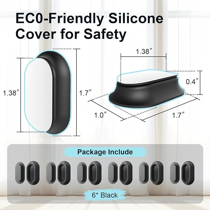 Magnetic Silicone Remote Control Holder Wall Mount for TV Fan 6 Pack Black | Upgraded Silicone Remote Caddy, Self-Adhesive, Remotes Control Organizer Storage, Home Office Air Conditioner Remote Holder