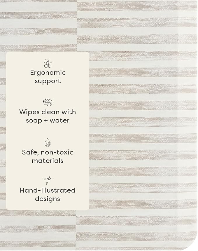 House of Noa Nama Standing Mat – Anti-Fatigue Kitchen Mats for Floor, Cushioned & Non-Slip Kitchen Comfort Mat for Standing, Thick Foam Anti-Fatigue Mat for Kitchen & Workspaces, Reese Bark 22" x 54"