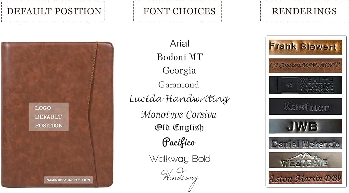 Calfinder Personalized Portfolio for Women&Men, Free Name Engrave,Customized Leather Padfolio with Logo or Name, Business Portfolio with A4 Writing Pad Holder for Resume,Gift for Father's Day