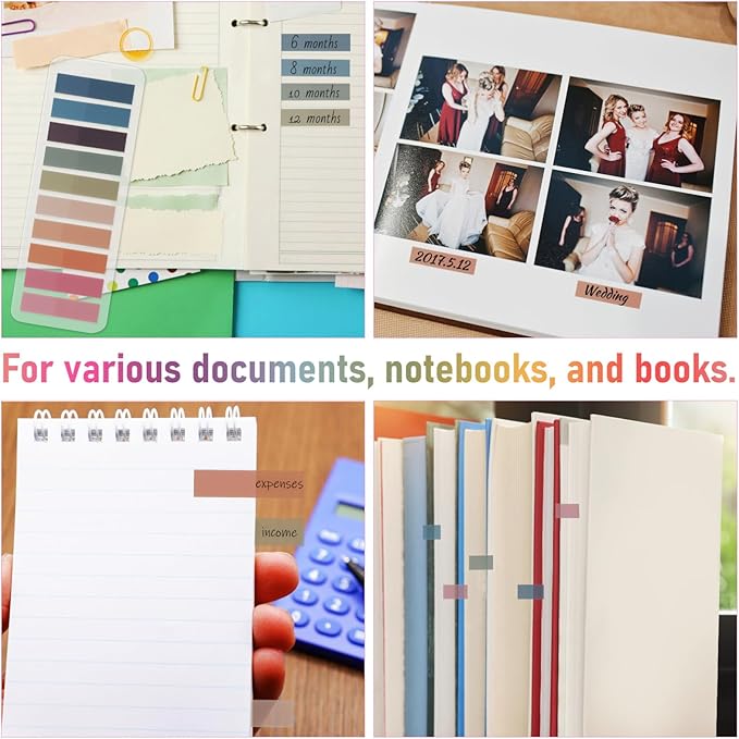 Lurrose 2400pcs Annotation Tabs: Transparent Page Markers - Writable and Repositionable Sticky Index Tabs for Page Marking Classify File