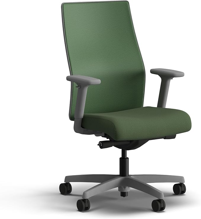 HON Ignition 2.0 Mid Back Task Chair, Spectrum Mesh, Advanced Synchro-Tilt Control, Office Chair with Lumbar Support, Height and Width Adjustable Arms, Titanium Frame, Leaf
