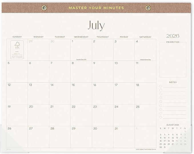 Desk Calendar 2026-2027, 18 Months Academic Calendar 15" x 12" Desktop Calendar from July 2026 to December 2027 With Large Day Block, Desk Planner for Teacher Family School Office Supplies