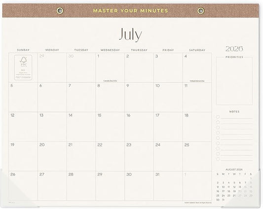 Desk Calendar 2026-2027, 18 Months Academic Calendar 15" x 12" Desktop Calendar from July 2026 to December 2027 With Large Day Block, Desk Planner for Teacher Family School Office Supplies