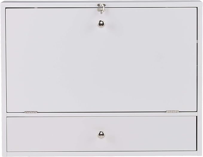 SEI Furniture Willingham Wall Mount Folding Desk, White