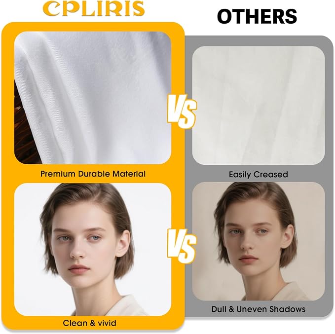 CPLIRIS 10x20ft White Backdrop for Photography, Dual-Size Dual-Pocket Design Photo Booth Background for Portrait Photoshoot, Party and Video with Both Options of 10 feet and 20 feet in Width