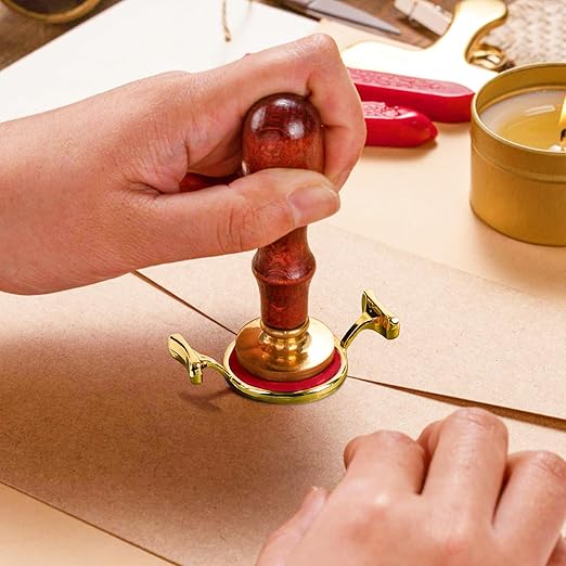 Yelsky Wax Seal Kit for 1.3 Inch Large Wax Seal Stamp, 2 Metal Molds with Round Flowers, for Gift Wrapping, Envelopes, Wedding Invitations, Wine Packaging, Greeting Cards, Documents