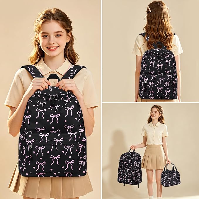 LEDAOU Backpack for Girls School Bag Kids Bookbag Teen Backpack Set Daypack with Lunch Bag and Pencil Case | Kids