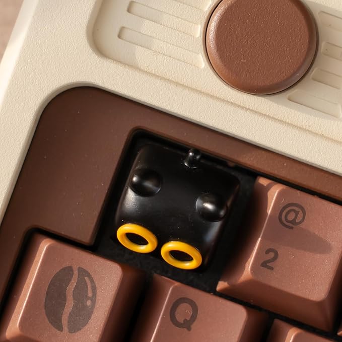 Artisan Cat Keycap for Mechanical Keyboards, Orange and White, 3D Printed Resin, 1U Size, MX Switch Compatible, Decorative Design for Gaming and Typing (MMK-HHH)