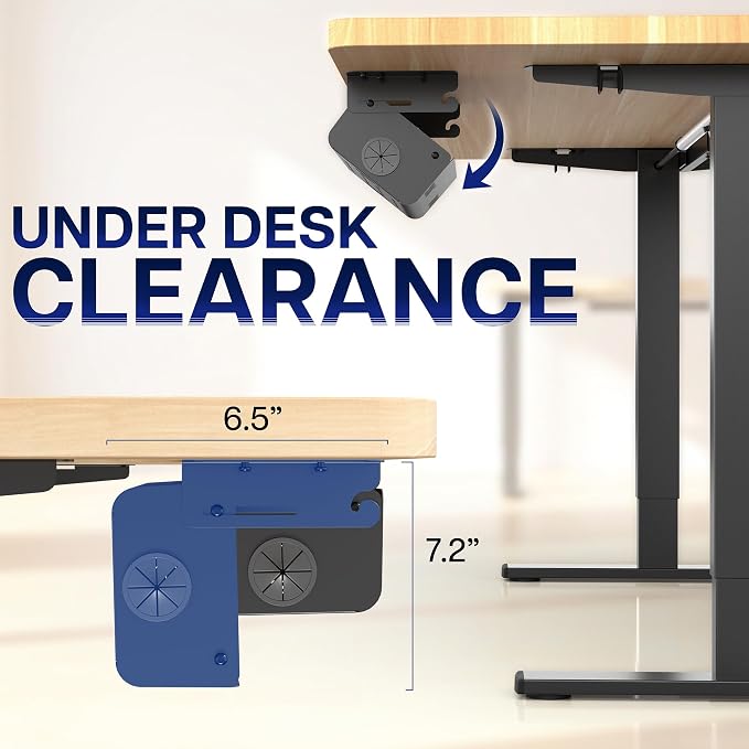 VIVO 19 inch Screw-On Under Desk Cable Management Box with Flip-Open Lid, Easy-to-Open Steel Cord and Power Strip Organizer, Cable Organizer Tray, 11lbs Capacity, Black, DESK-ACMB20-S