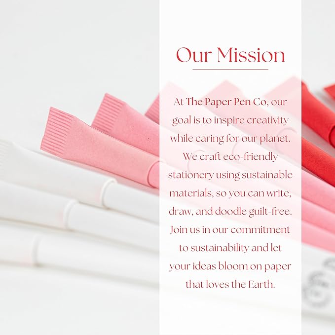 Paper Pen, Crafted From Recycled Paper, Metal Ink Insert, Plastic-free, Eco-friendly, Back to School, Sustainable Office Supplies, Goodie Bag Gift, Valentines Day, Black Ink, Pack of 10, Pure Love set