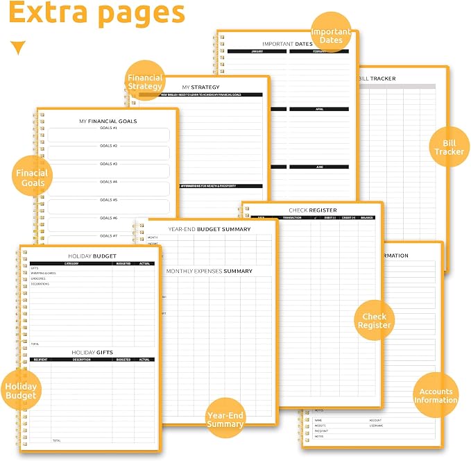Budget Planner - Monthly Budget Book with Expense Tracker Notebook, Undated Bill Organizer & Finance Planner to Take Control of Your Money, Account Book to Manage Your Finances-Yellow