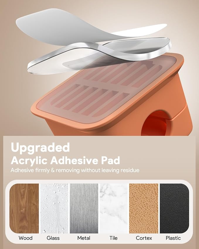 Costop 8 Pack Magnetic Cord Organizer, Easy Secure Adhesive Cable Management, Wire Holder Keeper, Hide Or Organize Phone USB Charger Cable, Orange