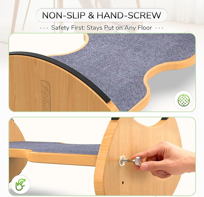 Bamboo Foot Rest for Under Desk - Fovima 2-in-1 Adjustable & Reversible Ergonomic Footstool, Permanent Dual-Sided Cushion, Tool-Free Height & Angle Adjustment
