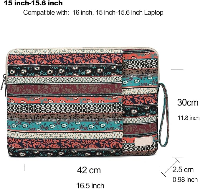 Laptop Sleeve 13.3 inch14 Inch, 15.6inchWater Resistant Traveling Computer Cover with Handle, Shockproof Protective Carrying Laptop Case (Y8-Red Bohemia, 15 inch-15.6 inch)