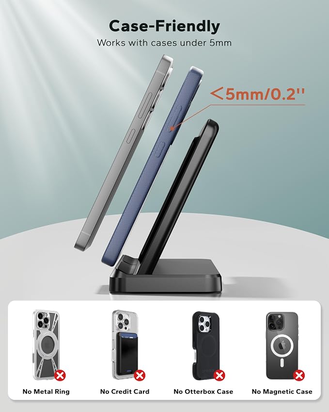 3 in 1 Charging Station for Samsung, Wireless Charger Stand for Galaxy S26/S25/S24/S23/Z Fold, Phone and Watch Charger for Samsung Watch Galaxy 8/7/6/5, Galaxy Buds 3/2/Pro