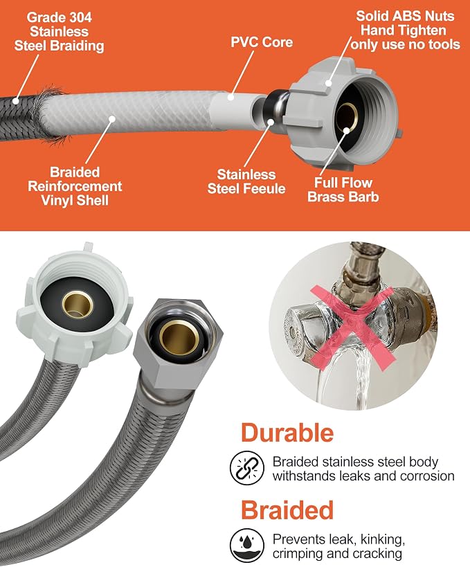 Extra Thick Toilet Wax Ring Replacement Kit with Flange & 16" Water Supply Line (7/8 in. Ballcock x 3/8 in. Comp) – Toilet Installation Kit, 3"/4" Drain Compatible, Toilet Flange Repair Kit