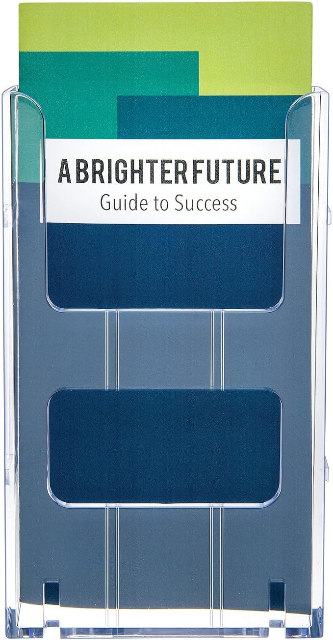 Deflecto® Lit Loc® Interlocking Leaflet Literature Display, 8" H x 4 3/8" W x 1 1/4" D, Clear