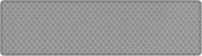 GelPro Anti-Fatigue Designer Comfort Kitchen Floor Mat, 30x108, Trellis Grey Stain Resistant Surface with 3/4” Thick Ergo-Foam Core for Health and Wellness