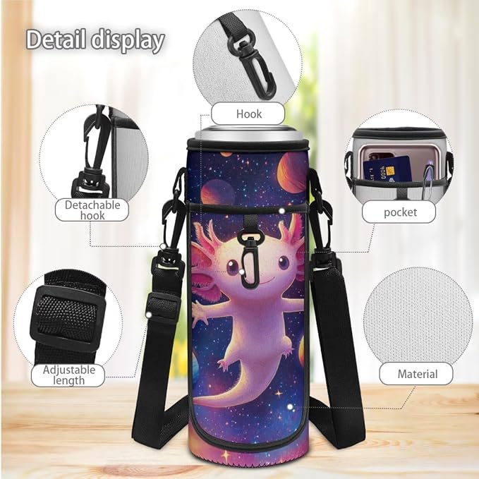 Doojoayie Cute Axolotl Backpack for Girls 6-8 8-10 School Bag Kids Backpack and Lunch Box Set of 4 with Water Bottle Holder, Pencil Case Heavy Duty Bookbag for Teen Girls