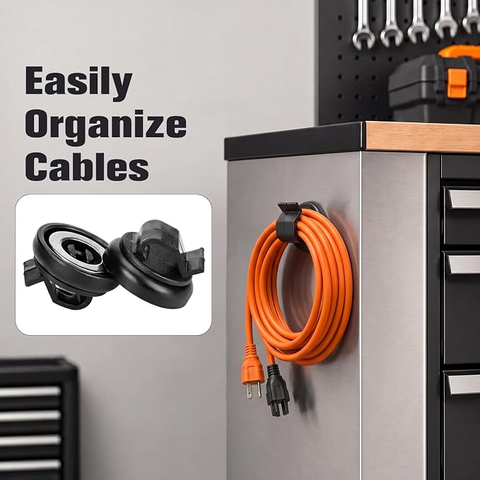 Shimeyao 10pcs Magnetic Fasteners, 3/4" Magnetic Cable Holder, 23lbs Pull Force Zip Tie Mount Base, Durable Cable Organizer for Home Office Marine Electrical Wiring