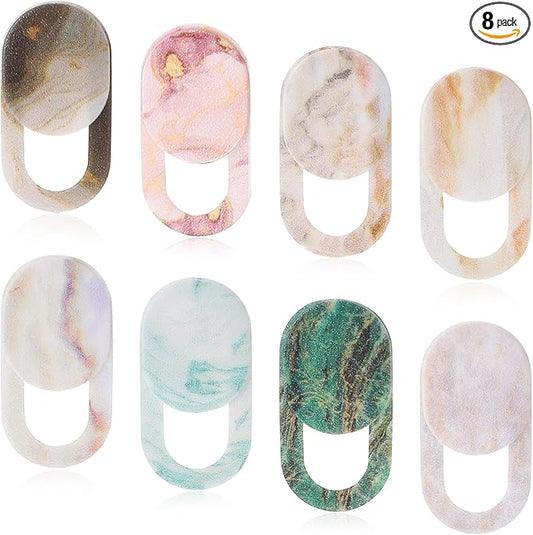 8PCS Webcam Cover Slide, Colorful&Marble Laptop Camera Cover Slide Computer Phone Camera Covers Privacy Protector for Protect Your Visual Privacy