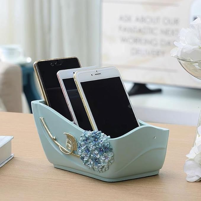 Remote Control Holders Organizer Box Resin Remote Control Holder Storage Container Box for TV Air Conditioner Remote Phone Caddy Eyeglasses Desk Organizer Office Stationery Storage Box Table Remote Co