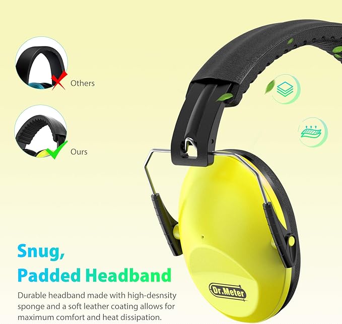 Ear Protection for Kid: EM100 SNR27.4 Kids Noise Cancelling Headphones with Adjustable Headband - Kid Hearing Protection for Monster Truck Mowing Demo Derby and Concert - Yellow