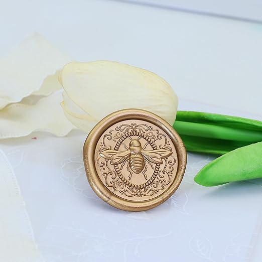 SWANGSA 3D Bee Wax Seal Stamp Kit with 200pcs Sealing Wax Beads for Weeding Invitations, Christmas, Wine Packages, Gift Ideas