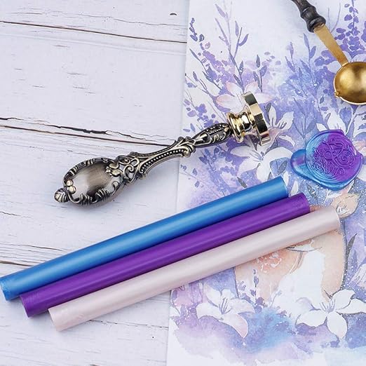 Silver Wax Sealing Sticks - 10pcs for Seal Stamps, Compatible With 0.43'' Glue Gun (Silver)