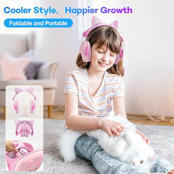 Noise Cancelling Headphones for Kids, Kids Ear Protection 28dB SNR Noise Reduction Ear Muffs for 3-12 Years Toddler/Children, Noise Cancelling Headphones Hearing Protection For Fireworks/Monster Truck