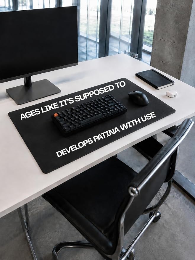 Genuine Leather Desk Pad, Office Desk Mat, Large Desk Blotter, Desk Protector, and Mouse Pad – 31.5" x 15.75" (1.8-2.0 mm) Black, Waterproof, Premium Quality for Desk Surface Protection and Comfort