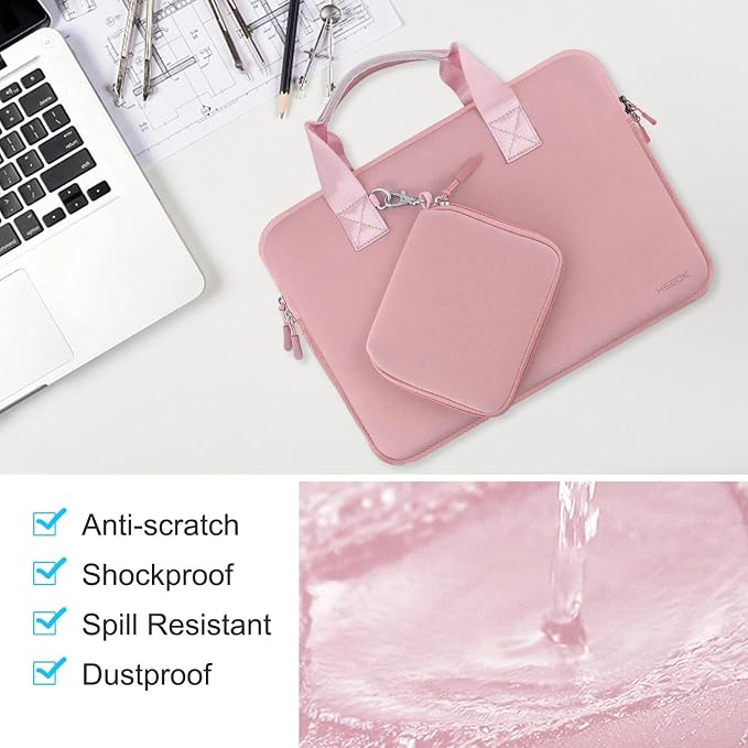 Hseok Laptop Sleeve 15.6-16 inch Case with Small Pouch, Neoprene Computer Bag Compatible with MacBook Neo/Pro 16" M5/M4/M3/M2/M1, MacBook Air 15 M5, XPS 16 and Most 15.6-16 inch Notebooks, P02K01