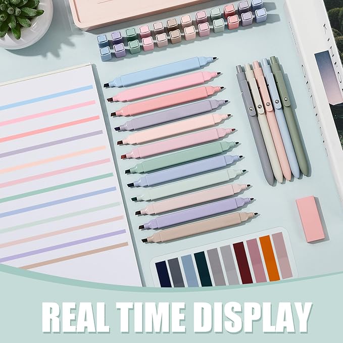 Jutom 38 Pcs Bible Journaling Study Kit for Women, Book Annotation Supplies with Highlighters Pens, Tabs, Sticky Notes, Markers for Christian Office Bible Study Supplies(Earth Tones,Square)