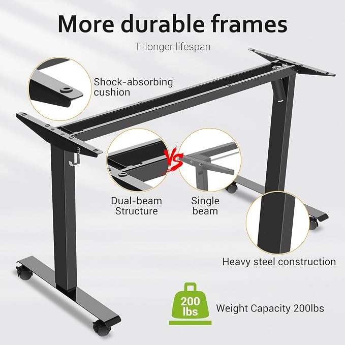 farexon Electric Standing Desk Adjustable Height, 71 x 28 Inch Sit Stand up Desk with Large Mouse Pad, Double Metal Hook,4 Wheels,4 Memory Preset Heights Home Office Computer Desk,Black