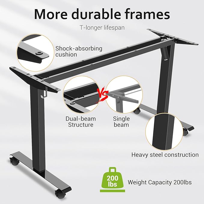 farexon Electric Standing Desk 71 x 28in with Charging Station, Rolling Stand up Desk with Large Mouse Pad, 3 USB Ports & 3 Power Outlets, Easy to Set Home Office Gaming Computer Table, Black