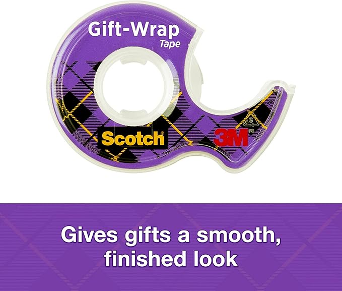 Scotch Gift Wrap Tape Kit, Wrapping/Art Supplies Set with Gift-Wrap and Cute Washi Tape, to/from Labels, and Sharp Scissors for Gift Wrapping, Scrapbooking, and Journaling