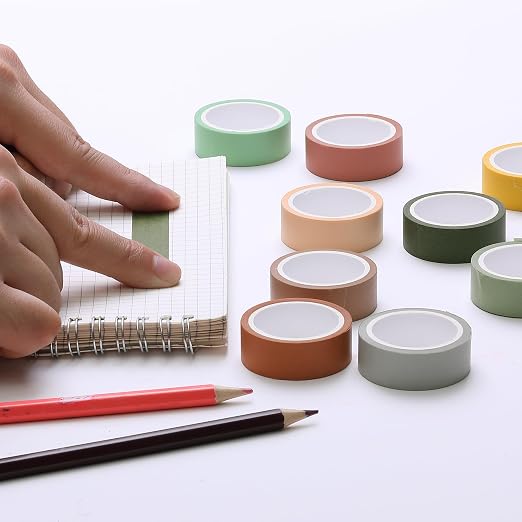 Mr. Pen- Washi Tape Set, 10 Rolls, 5.5 Yards/Roll, Washi Tape for Scrapbook | Arts, Crafts, Journals and Planners, Earthy Tones