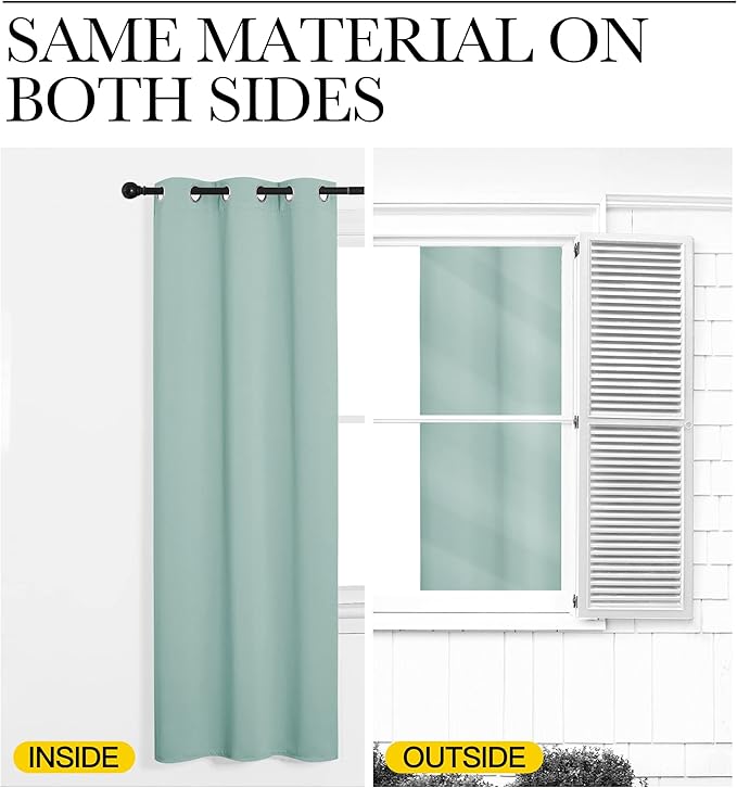 NICETOWN Bedroom Blackout Curtain Panel - (120 inches by 90 inch, Aqua Blue, 1 PC) Energy Saving Thermal Insulated Grommet Blackout Drapery for Patio, Room Divider Curtain