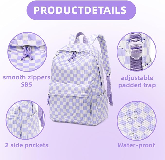 LEDAOU Backpack for Girls School Bag Kids Bookbag Teen Backpack Set Daypack with Lunch Bag and Pencil Case | Kids