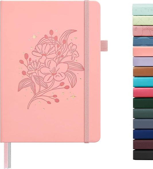 &And Per Se Lined Hardcover Notebook – A5 5.7"x8" College Ruled, 160 Pages, 100gsm Thick Paper – Aesthetic Journal for Women, Gift-Ready Planner, Everyday Writing Notebook (Blush)