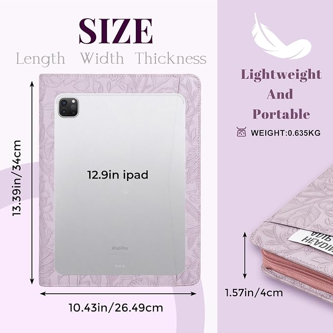 Calfinder Personalized Portfolio for Women&Men, Free Name Engrave,Customized Leather Padfolio with Logo or Name, Business Portfolio with A4 Writing Pad Holder for Resume,Interview