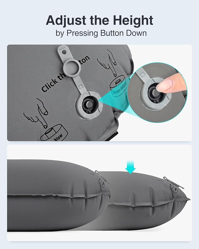 Luxtude Inflatable Lumbar Pillow for Airplane Travel, Lumbar Support Pillow for Office Chair/Car, Self-Inflating Travel Lumbar Pillow Back Support, Lower Back Pillow for Reducing Lumbar Pain