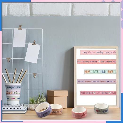 24 Rolls Back to School Christian Washi Tape Gifts Bulk Graduation VBS Religious Scripture Pastel Bible Verse Washi Tape for Bible Journaling Crafting Students BibleStudy Stationery