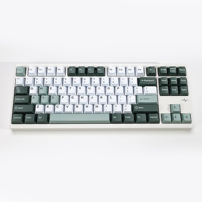 Botanical PBT Double Shot Keycap Set,174 Keys Green Keycaps Cute Keycaps 60 Percent Cherry Profile Key caps for 61/64/68/84/87/100/104/108 Mechanical Keyboard