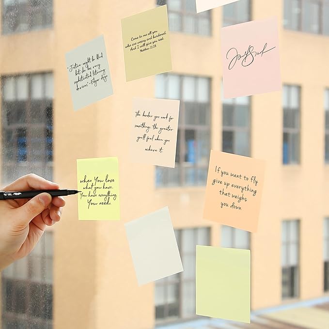 Mr. Pen- Transparent Sticky Notes, 3”x3”, Earthy Colors, 12 Pads, 600 Sheets, Bible Journaling Sticky Notes, See Through Sticky Notes, Translucent Sticky Notes, Stocky Notes for Bible Journaling