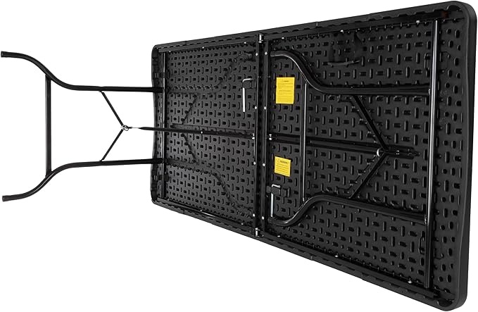 Lavish Home Portable Folding Tables - Lightweight Portable Folding Desk - 6-Foot-Long Indoor or Outdoor Utility Tables for Camping, Events, Dining, Crafts, or Banquets (Set of 2/Black)