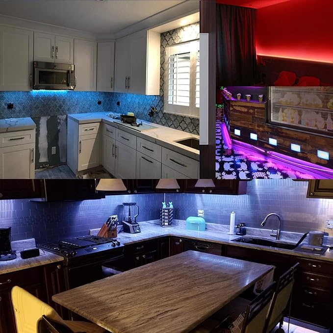 24V RGB LED Strip Lights, 16.4ft 5050 IP65 Waterproof 300 LEDs Color Changing String Light Strips for Bedroom, Kitchen Decoration