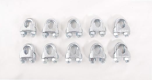 Wire Rope Clamp 3/8 inch 10 Pack Zinc Plated - Wire Rope Clip - Wire Cable Clamps